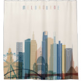 Rideaux De Douche Horizon de ville de Melbourne, Australie | (Devant)