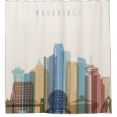 Rideaux De Douche Horizon de ville de Vancouver, Canada | (Devant)