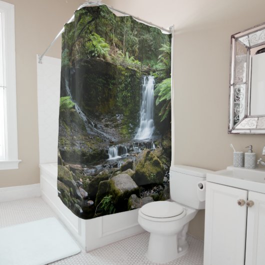 Rideaux De Douche Horseshoe Falls Cascade Rainforest Australia (En situation)