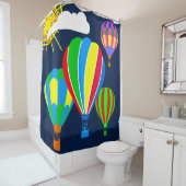 Rideaux De Douche Hot Air Balloons dans le ciel drôle (En situation)