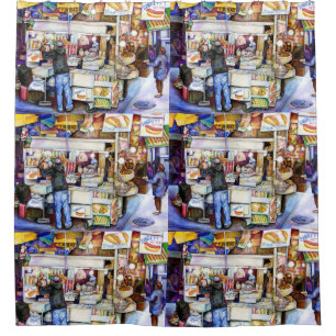 Rideaux De Douche Hot Dog God, New York City