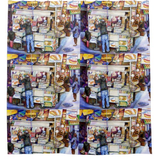 Rideaux De Douche Hot Dog God, New York City (Devant)