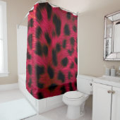 Rideaux De Douche Hot Pink Leopard Print Faux (En situation)