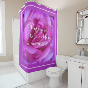 Rideaux De Douche Hot rose violet photo Rose croire en citation magi