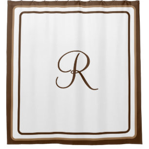 Rideaux De Douche Hôtel Initial Chic Monogramme Salle De Bain Brown