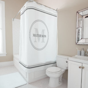 Rideaux De Douche Hôtel sur mesure minimaliste Monogram Chic