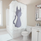Rideaux De Douche Housse de couette pour chat timide vu de dos (En situation)