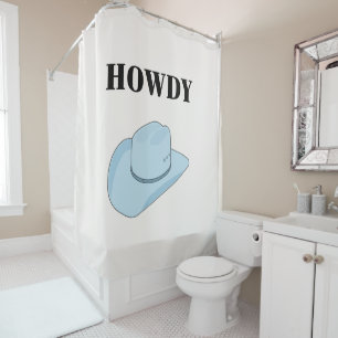 Rideaux De Douche Howdy Cowboy Casquette Baby Blue