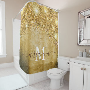 Rideaux De Douche Huile d'or et Parties scintillant