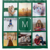 Rideaux De Douche Hunter Green Key Monogramme 8 Photo Collage (Devant)