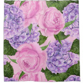 Rideaux De Douche Hydrangea et motif de pivoine (Devant)
