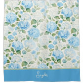 Rideaux De Douche Hydrangea Floral Nom Aquarelle Bleue (Devant)