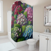 Rideaux De Douche "Hydrangea Harmony : Élégance Dew Kissed (En situation)