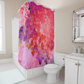 Rideaux De Douche Hydrangea Limelight Élégant Violet et Orange (En situation)