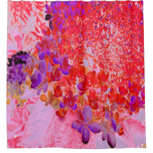 Rideaux De Douche Hydrangea Limelight Élégant Violet et Orange