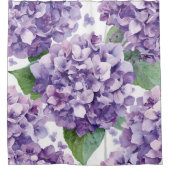 Rideaux De Douche Hydrangea Violette Fleur Lavande Aquarelle  (Devant)