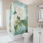 Rideaux De Douche hydrangée blanche (En situation)