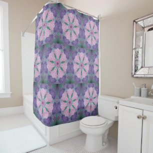 Rideaux De Douche Hydrangée Douce, Violet Et Rose