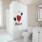 Rideaux De Douche I Heart Beer Design (En situation)
