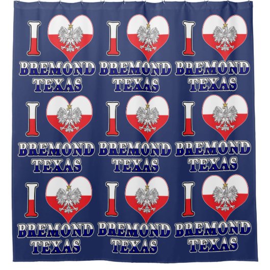 Rideaux De Douche I Heart Love Bremond Texas (Devant)