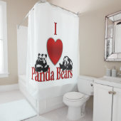 Rideaux De Douche I Heart Panda Bears Fun (En situation)