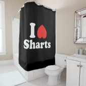 Rideaux De Douche I Heart Sharts (En situation)