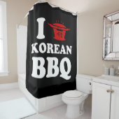 Rideaux De Douche I Love Korean BBQ (고 기 구 이) (En situation)