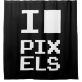 Rideaux De Douche I Love Pixels, design geek, art des pixels (Devant)