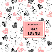 Rideaux De Douche I Love You Gift Hand Drawn Heart Shower Curtain