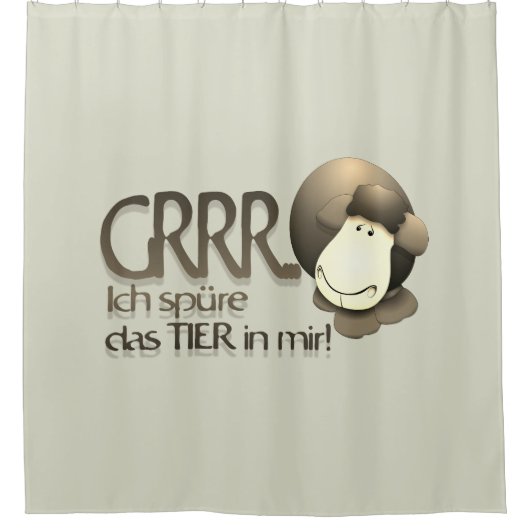 Rideaux De Douche "Ich spüre das Tier in mir !" en Sepia (Devant)