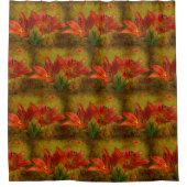 Rideaux De Douche Icône Lily de l'Ouest rouge des Prairies texturée (Devant)