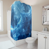 Rideaux De Douche Icy Blue Magical Ice Crystal Snowflake (En situation)