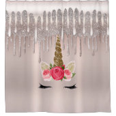 Rideaux De Douche Icy Rose Rose Gold Diamond Parties scintillant Dri (Devant)