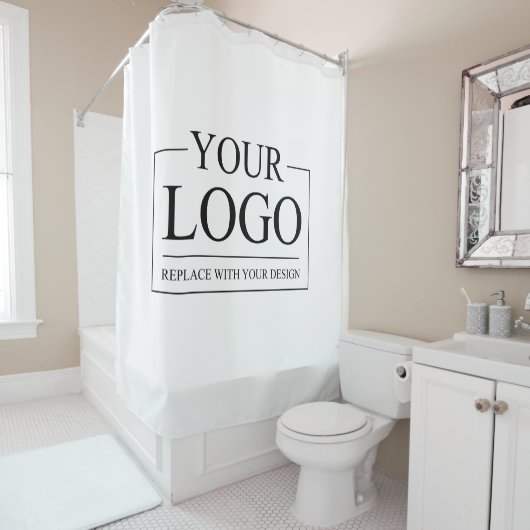 Rideaux De Douche Idée personnalisée du Mariage Ajouter un logo (En situation)