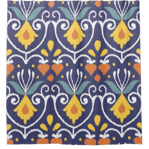 Rideaux De Douche Ikat artisanal : Tissu Boho Ethnique