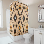 Rideaux De Douche Ikat Ethnic Geometry Folklore Motif (En situation)