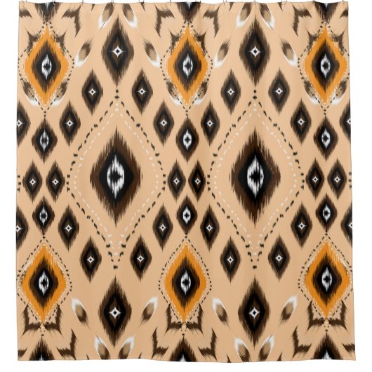 Rideaux De Douche Ikat Ethnic Geometry Folklore Motif (Devant)