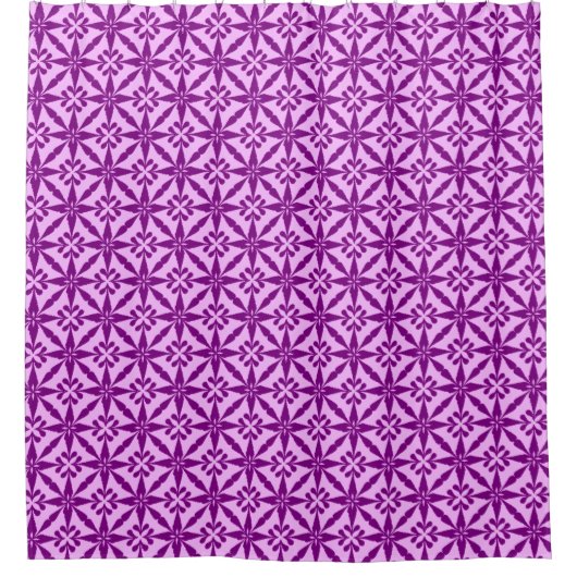 Rideaux De Douche Ikat Star Motif - Violet et orchidée (Devant)