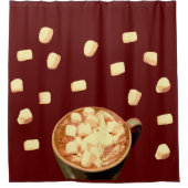 Rideaux De Douche Il pleut des Marshmallows et du chocolat chaud (Devant)