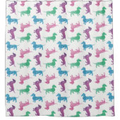 Rideaux De Douche Il pleut l'aquarelle de pastel de teckels (Devant)