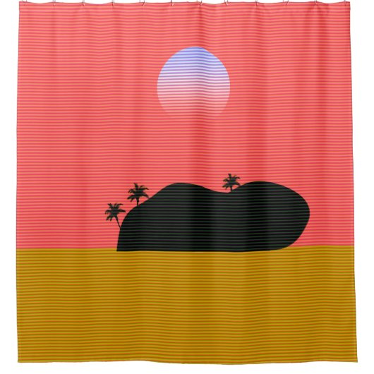 Rideaux De Douche Île du coucher de soleil (Devant)