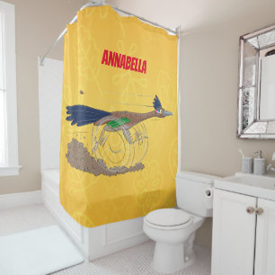 Rideaux De Douche Illustration amusante de la caricature d'oiseau du