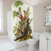 Rideaux De Douche Illustration Audubon American Robin Wildlife Bird (En situation)