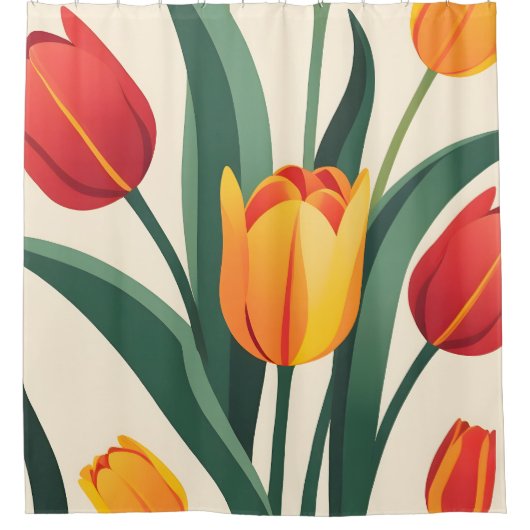 Rideaux De Douche Illustration Bold Tulip (Devant)