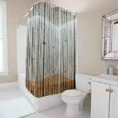 Rideaux De Douche Illustration Brown et noire (En situation)