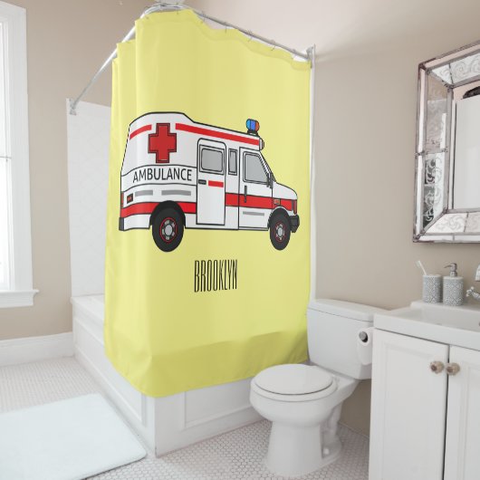 Rideaux De Douche Illustration d'ambulance (En situation)