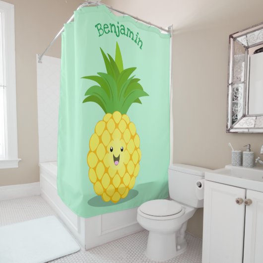 Rideaux De Douche Illustration d'ananas mignon (En situation)
