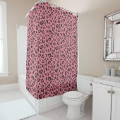 Rideaux De Douche Illustration d'animal de rose de léopard (En situation)