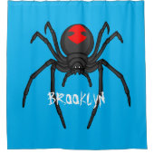 Rideaux De Douche Illustration d'araignée noire effrayante (Devant)