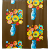 Rideaux De Douche Illustration d'art des fleurs vibrantes (Devant)